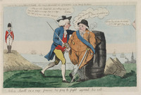 KG 16407
<br/>
John Bull in a rage forcing Nic Frog to fight against his will
<br/>
<em>Cruikshank, Isaac (1764-1811)</em>